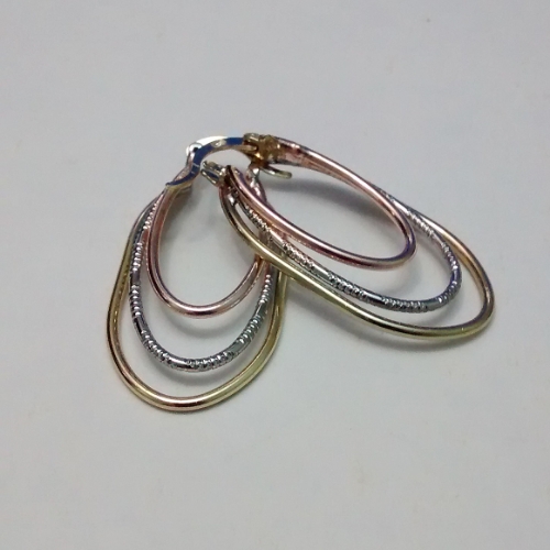 ARGOLLA EN LAMINADO LABRADAS Y LISA OVALADAS TRIPLE SEPARADAS EN CARTIER ALD00039