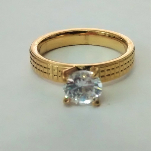 ANILLO EN ACERO SOLITARIOS CON CUADROS LABRADOS ANA000532