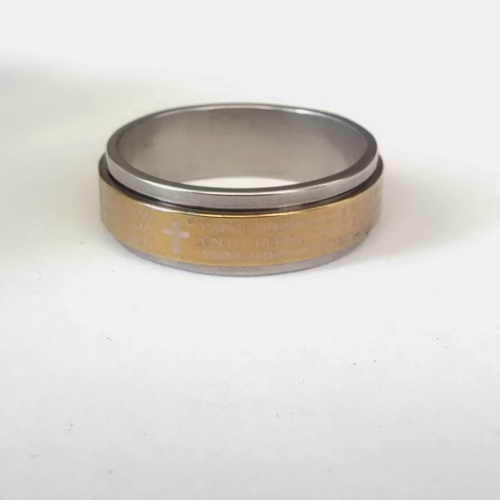ANILLO EN ACERO ANTIESTRÉS PADRE NUESTRO ESTAMPADO ANA00039