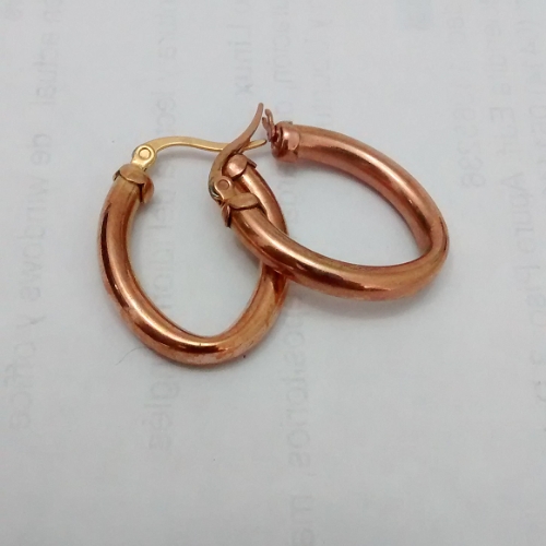 ARGOLLA EN ACERO HOGGY OVALADA LISA BRONCE GRUESA ARA00137