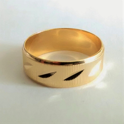 ANILLO EN LAMAINADO AROS DE MATRIMONIO HOJAS LABRADAS ANL00012