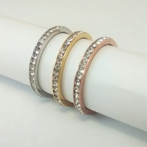 ANILLO EN ACERO TRÍOS LUJOSO EN CARTIER CON CIRCONES  ANA00065