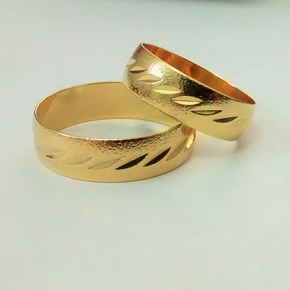 ANILLO EN LAMINADO AROS DE MATRIMONIO HOJAS CORRUGADAS ANL00016