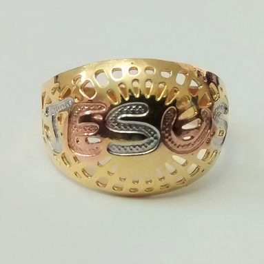 ANILLO EN LAMINADO PALABRA JESÚS LABRADO EN CARTIERANL00042