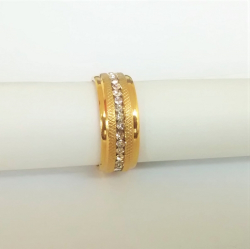 ANILLO EN ACERO AROS DE MATRIMONIOS LUJOSO CON CIRCON 8X1MM ANA000111