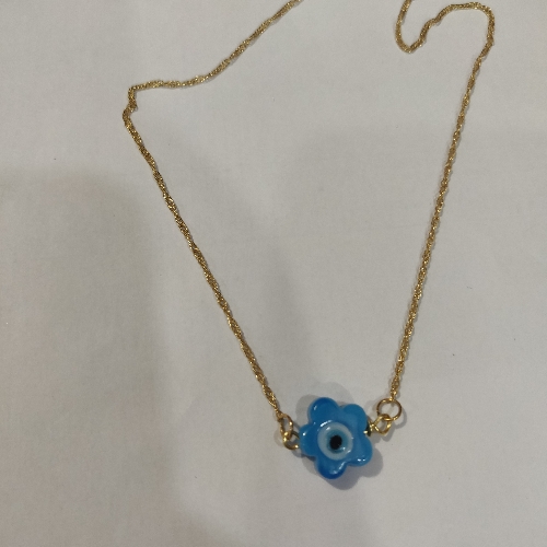 CADENA FABRICADA EN MURANO OJO TURCO EN MURANO  FORMA DE FLOR  CFL00028