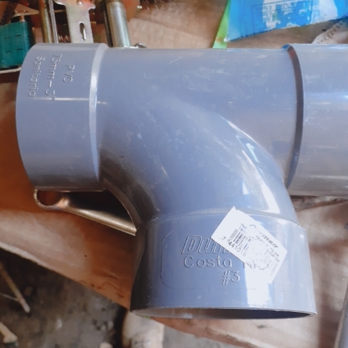 TEE PVC  3" PD gris