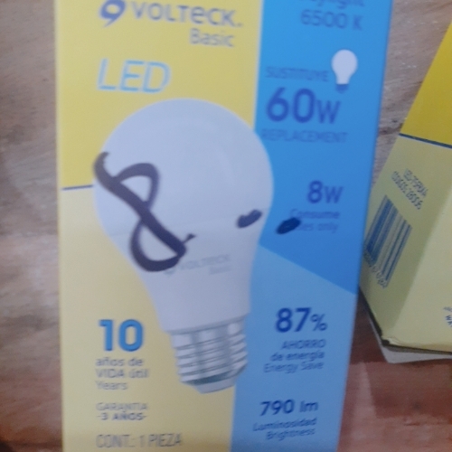 LAMPARA LED A19 8 W (EQUIV. 60 W), LUZ DE DIA, CAJA, BASIC