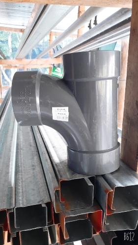 TEE PVC 4" PD gris