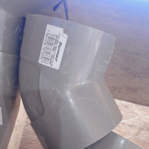 Codo PVC de 3" 45° PD gris.