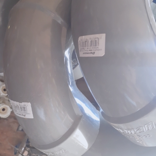 Codo PVC de 3" 90° PD gris