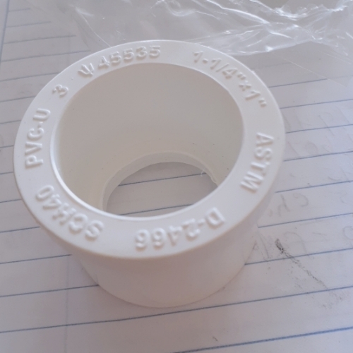 Reducidor PVC 1-1/4" a 1" AP.