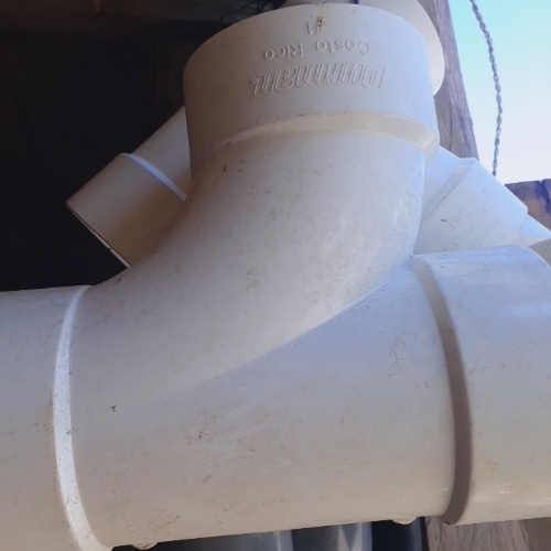 TEE PVC  4" PD (blanco). Durman