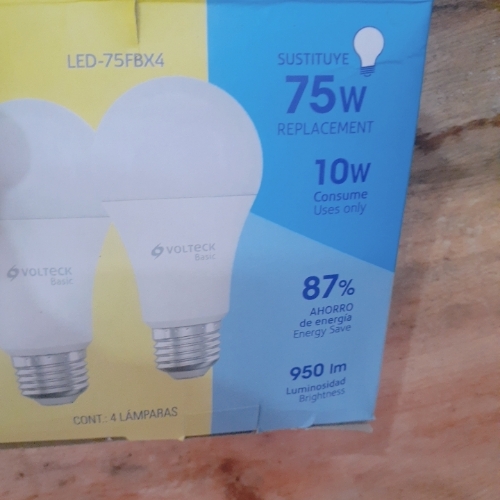 LAMPARA LED A19 10 W (EQUIV. 75 W), LUZ DE DIA, CAJA, BASIC