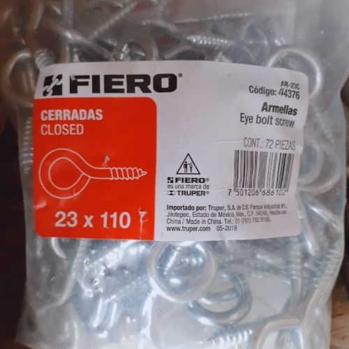 ARMELLAS ABIERTAS DE 23 X 110, FIERO