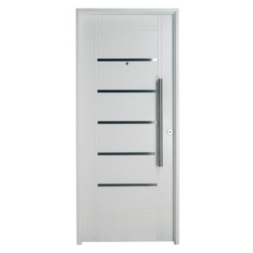 Puerta Iny BLANCA Izquierda Insertos de ACERO barral 
REDONDO 75 cm