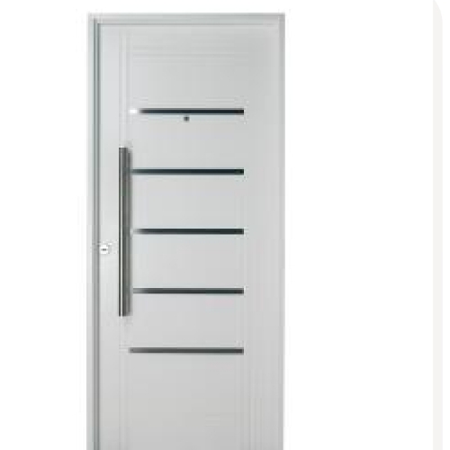Puerta Iny BLANCA Derecha Insertos de ACERO barral 
REDONDO 75 cm