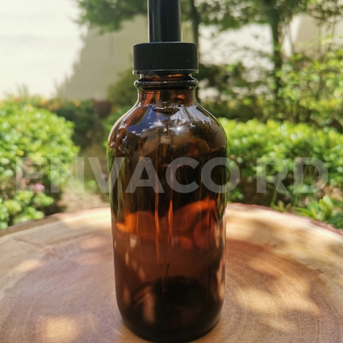 GOTERO CRISTAL AMBAR 4 OZ / PIPETE NEGRO