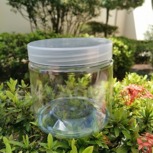 TARRO PLASTICO 16 OZ / TAPA PLANA LISA NATURAL