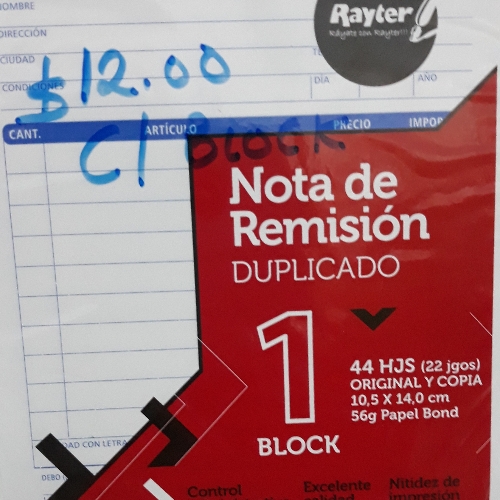 Notas de remision con duplicado