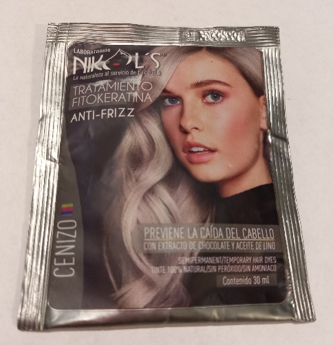 Matizante fitokeratina antifrizz cenizo Nikols sobre 30ml