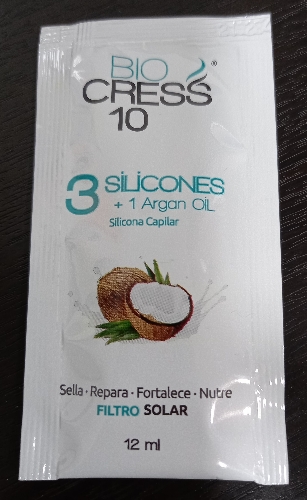 Silicona capilar y argán Biocress 10 sobre 12ml