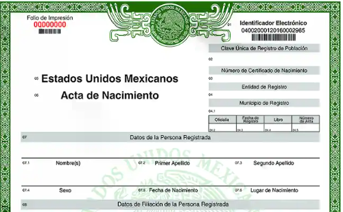 Acta de Nacimiento