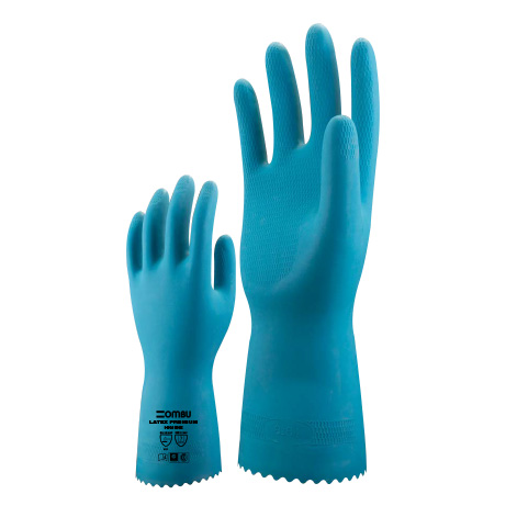 GUANTE DE  LATEX AZUL MANGA COMUN