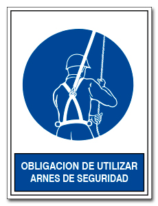 OBLIGACION DE USAR ARNES DE SEGURIDAD GRANDE