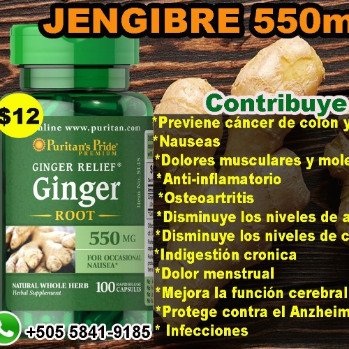 Ginger 550mg 100 Tabletas