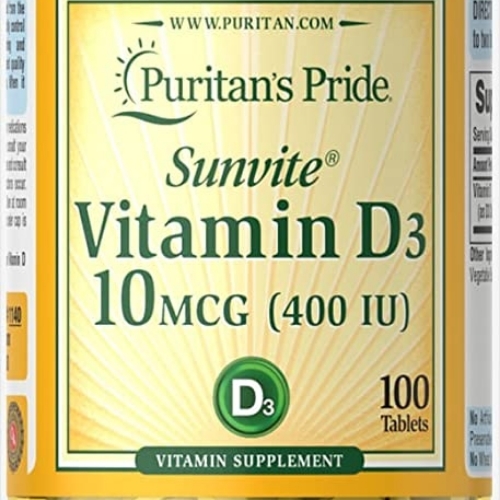 Vitamina D3 400iu 100 Tabletas