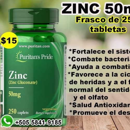 Zinc 50mg 250 Tab Puritans Pride