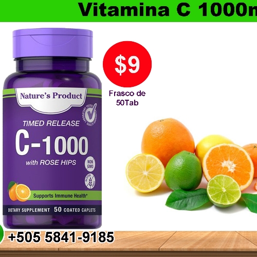 Vitamina C1000mg 50 Tabletas / PipingRock PROMOCIÓN  4 x $20