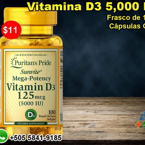 Vitamina D3 5000iu 100 Soft Gels