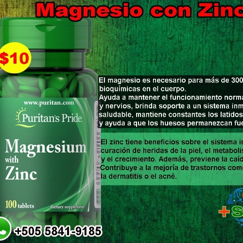 Magnesio con Zinc 100 Tabletas