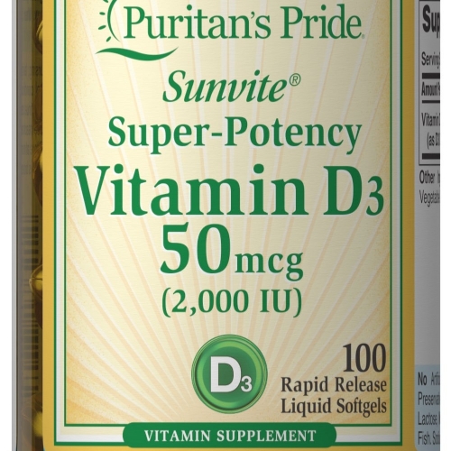 Vitamina D3 de 2000iu Frasco de 100 cápsulas Gel