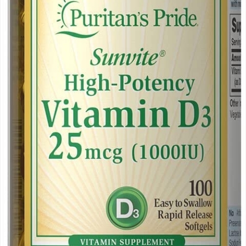 Vitamina D3 1000iu Frasco de 100 cápsulas Gel