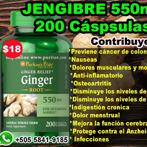 Ginger 550mg 200 Cápsulas