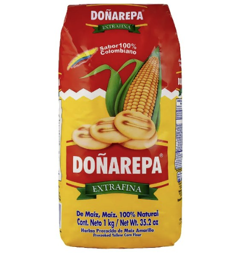 Harina Doñarepa De Maíz Precocido Amarilla Bolsa x 1000 gr