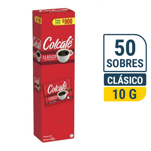 Café Colcafé Instantáneo Clásico Ristra x 50 Sobres x 10 gr