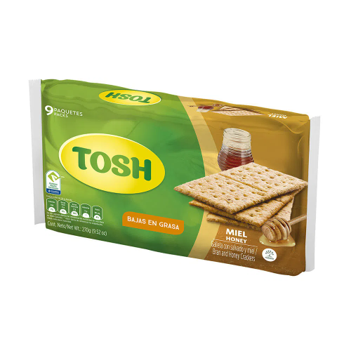Galleta Tosh Miel Bolsa x 9 Paquetes x 3 Un