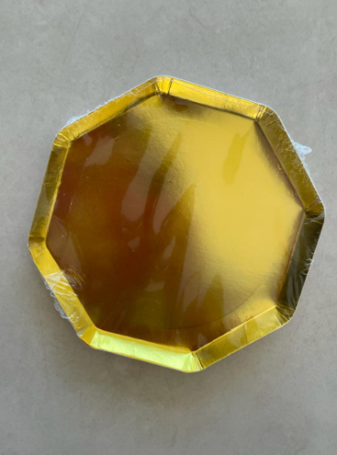 Plato Octogonal Fine Oro x 10 u