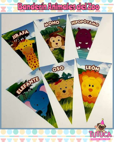 Banderín Animales del Zoo