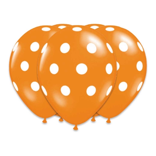Globo Lunares Naranja 12" x 12 u.