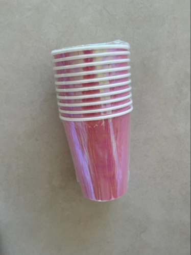 Vasos Iridiscentes Rosa x 10 u