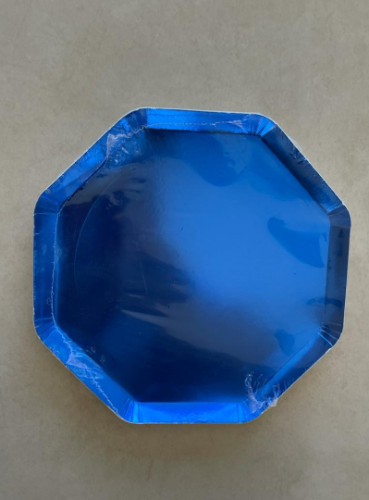 Plato Octogonal Fine Azul x 10 u