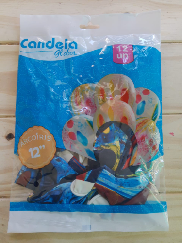Globos Arcoiris Marmolado 12" x 12 unidades