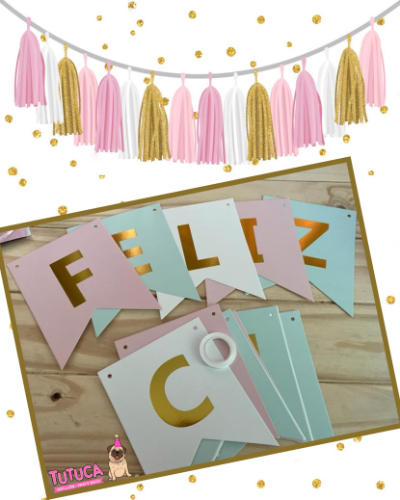 Banderín Feliz Cumpleaños Multicolor Pastel