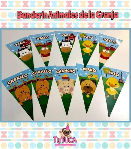 Banderín Animales de la Granja