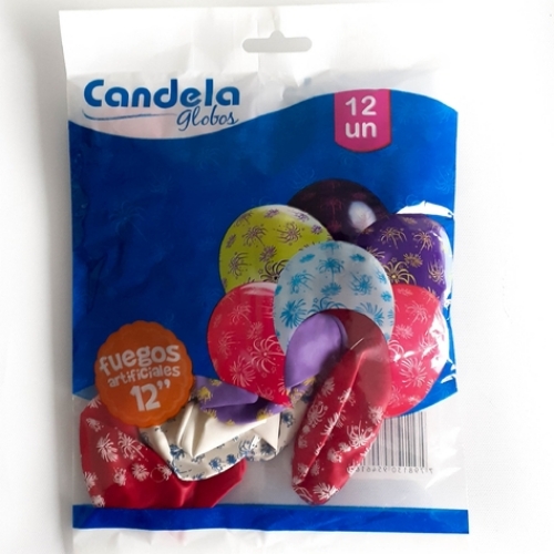 Globos Fuegos Artificiales 12" x 12 u.